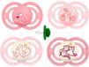 Perfect Day & Perfect Night Fopspeen 16+ Meisje - Set van 4 - Roze