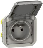 stopcontact Legrand 069551L stopcontact - 2p+t - grijs - componeerbaar - Legrand plexo