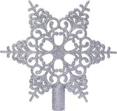 Decoris Kaemingk B.V. Zilveren glitter open ster kerstboom piek kunststof 20,5 cm