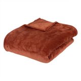 Merkloos Plaid Flanelle 180x230 cm - Oranje - 100% Polyester