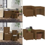 vidaXL 3-delige Tuinboxset massief grenenhout honingbruin