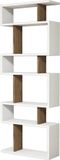 Homemaniac Boekenkast Tablero 60x20x156,6 cm wit en walnootkleurig