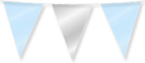 PD-Party Paper Dreams Party Flags foil - Light blue and silver