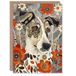 Artery8 Dog Lover Pet Portrait Flowers Floral Folk Art Blank For Him Or Her Art Birthday Card