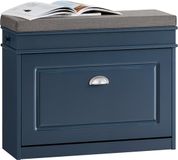 SoBuy FSR82-L-B Schoenenbank - Blauwe Opbergbank met Klep & Lade
