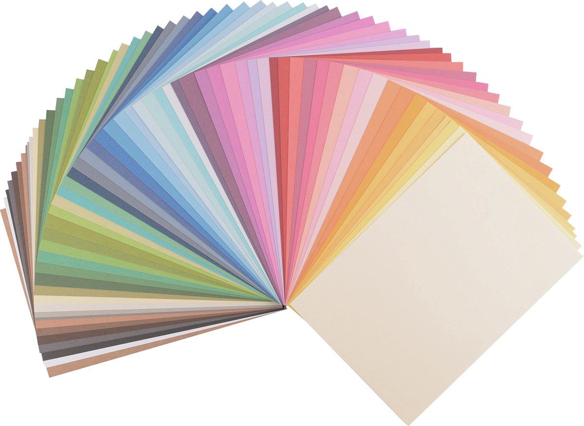 Vaessen Creative Florence Cardstock papier, donkere kleuren, 216 g/m², DIN A4, 60 stuks