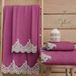 PETTI Artigiani Italiani - Serviettes de bain en tissu éponge 100% coton, set de serviettes 1 + 1, 2 pièces, 1 serviette pour le visage et 1 serviette, fuchsia