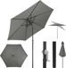 Parasol XL - Étanche - Résistant aux UV - Avec mât en métal - Inclinable jusqu'à 45 degrés - 300 cm de large - Avec sac de transport - Gris
