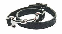 HKM Lederen armband Donkerblauw Eén maat