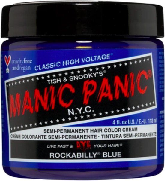Manic Panic Rockabilly Blue Classic Semi-permanente haarverf Blauw