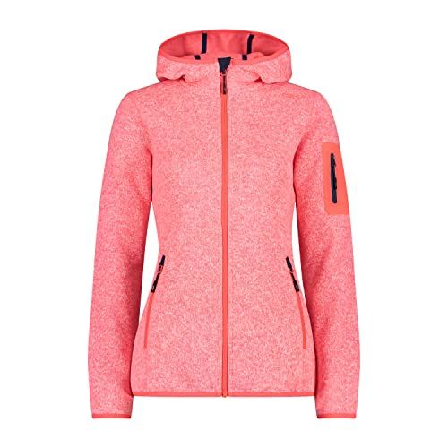 CMP Woman Jacket Fix Hood - Red Fluo-Bianco - Size 38