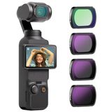 NEEWER Magnetische ND- en zwarte diffusiefilterset (1/4 effect), compatibel met DJI Osmo Pocket 4 & 3 Creator Combo, 4 stuks: ND16, ND64, ND256 + zwart diffuus