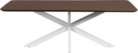 QUVIO Eettafel Sofia - Rechthoekig - Witte kruispoot - FSC®-gecertificeerd mangohout - 180x90 cm - Walnoot bruin
