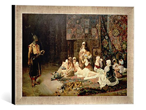 kunst für alle Ingelijste afbeelding van José Gallegos y Arosa In The Harem, 1884", kunstdruk in hoogwaardige handgemaakte fotolijst, 40x30 cm, zilver Raya