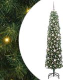 vidaXL Kunstkerstboom Groen 180 cm PVC en Staal en Kunststof