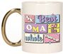 Bellatio Decorations Cadeau mok koffie/thee - de beste oma - van de wereld - goud - 300 ml - keramiek
