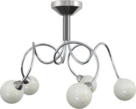 vidaXL Plafondlamp met glasbollen rond 5xG9