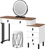 Happiq table à langer avec éclairage LED - Marron
