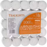 Bispol 100 stuks waxinelichtjes - theelichten - diameter 3.5 cm - hoogte 1 cm - brandtijd 3 uur