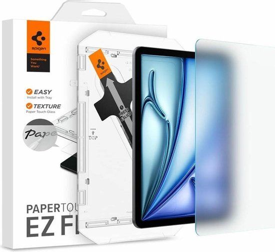 Spigen Paper Touch Apple iPad Air 11 (2024) Screen Protector met Montageframe
