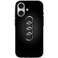 Audi Coque Iphone 16 Plus Logo Audi voorzijde zwart