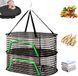 Sans marque Étagère de séchage d'herbes à 2 couches – Diamètre 60 cm, Suspendu & Pliable, Anti-mouches avec Fermeture Éclair, Maille respirante résistante au vent pour Fruits, Fleurs hydroponiques & Vêtements