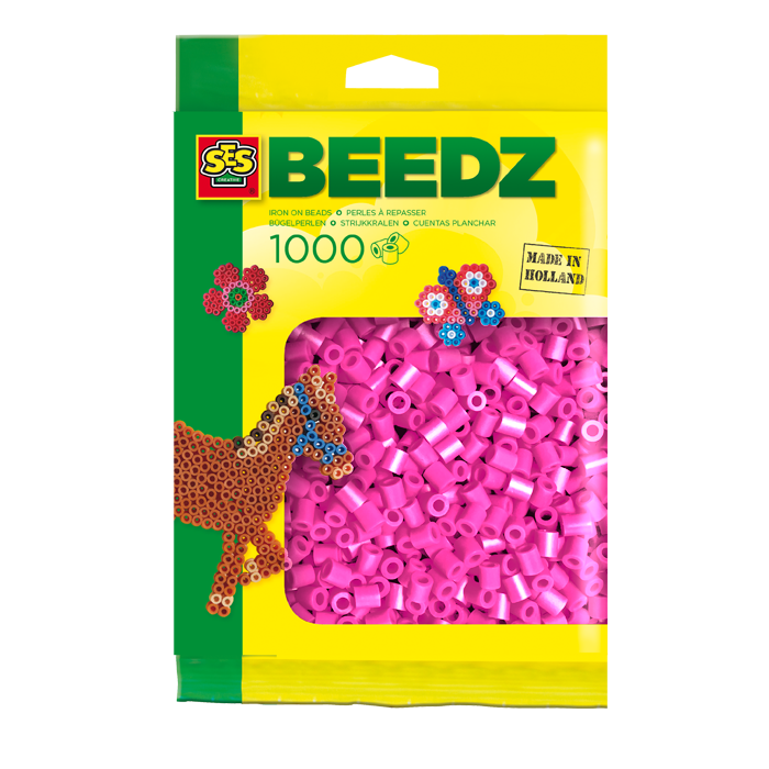 ses Beedz Strijkkralen 1000 neon roze