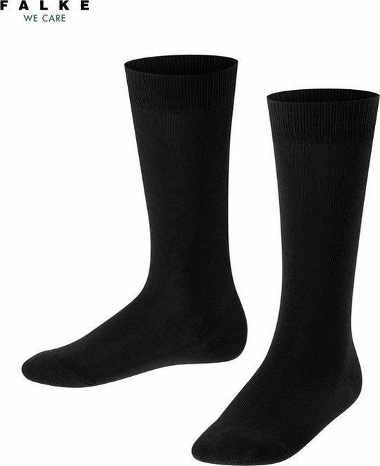 FALKE Family Duurzaam Katoen Kniekousen Kinderen Zwart - Maat 35-38