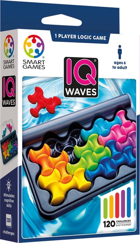SmartGames IQ Waves - Denkspel - 120 opdrachten - 6+ jaar