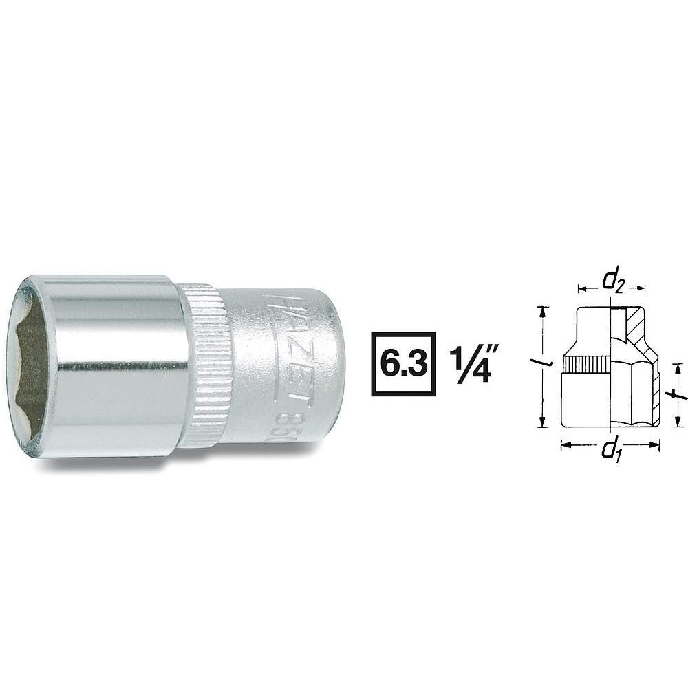 HAZET 850-5.5 Dopsleutel - Zeskant - 5.5 mm - 1/4 inch