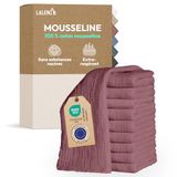Laleni Hydrofiele Doeken - 100% Katoen - Mousseline - 70x70cm - Oud roze - Set van 10