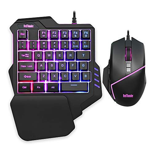 RedThunder Eenhand RGB gaming toetsenbord en muis combinatie