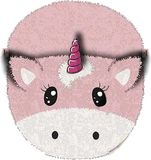 Apollo Grote voetenwarmer slof - eenhoorn - roze - one size - 30 x 27 cm - polyester - dierensloffen