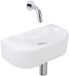 QeramiQ Fuente robinetterie – demi-ronde – 40x21.5x12 cm – céramique blanc brillant – robinet chromé – nervuré