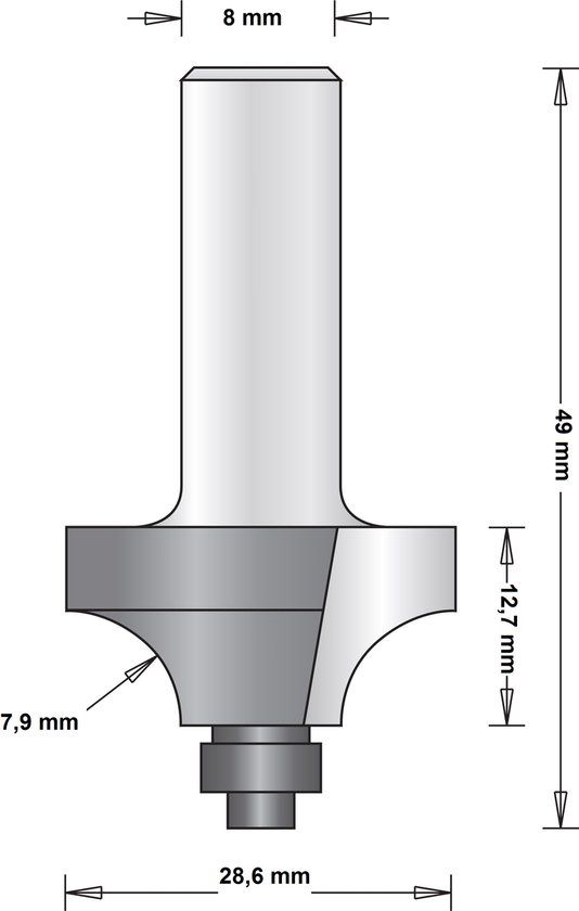 Hikoki Accessoires Hitachi 8 mm afrondfrees duivejager met onderlager 28.6 x 49 x 7.9 mm
