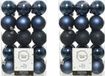 Decoris Kerstballen - 60 stuks - Donkerblauw - 6 cm - Kunststof