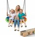 SereneLife Nestschommel met Boom Ophangset – 102 cm Buitenschommel – Inclusief Verstelbare Ophangbanden & 360° Draaischarnier – Weerbestendig – Voor Kinderen – Zwart