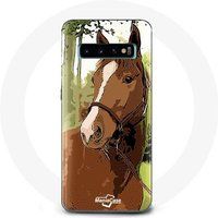 Maniacase Etui voor Samsung Galaxy S10 PLUS Quarter Horse bruin paardenrace