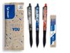 PILOT x ONE PIECE - Set van 3 FriXion Ball Plus, Zwart, blauw, rood + 1 set van 3 blauwe vullingen + 4 stickers - Uitwisbare pennen - One Piece Limited Edition - Van gerecycled plastic - Medium punt