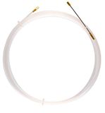 Nylon kabeltrekker, wit, diam. 3 mm, 15 meter, met vaste klemmen