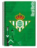 Real Betis Balompié notitieboek, spiraalbinding, geruit, schoolmateriaal, groen, officieel product (CyP Brands)