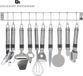 Excellent Houseware Set de cuisine 9 pièces - Inox - Avec barre murale et étagère de cuisine