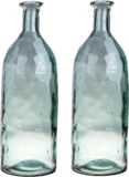 Bellatio Design Bloemenvaas - 2x - helder transparant glas - D12 x H35 cm
