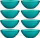 Vivalto Artesania Cerd Vivalto Kommetjes/serveer schaaltjes/soepkommen - 8x - Murano - glas - D15 x H6 cm - turquoise blauw - Stapelbaar