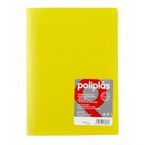 Grafoplas - map, transparant, A4, geel, 40 polypropyleen hoesjes, serie Polyplas, ondoorzichtig, gemaakt in Spanje, flexibel deksel, perfect voor het archiveren van documenten en bladeren