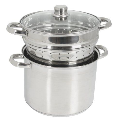 Crealys Pastatan met glazen deksel - 8 l - 24 cm