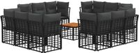vidaXL - Buiten - bank - set - 13 - st - Zwart - en - Donker - Grijs - Polyester