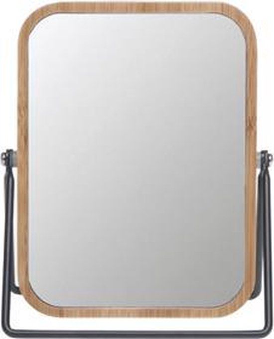 Treffina Bamboe Make-up Spiegel Rechthoekig Hout - 3x Vergrotend