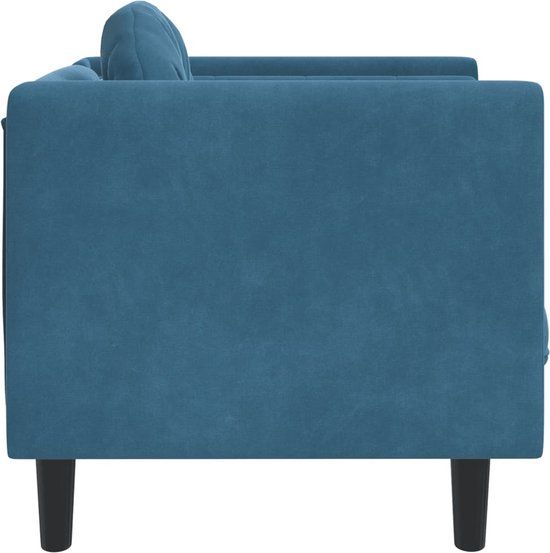 vidaXL Fauteuil met kussen fluweel blauw