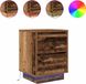 vidaXL Nachtkastjes met LED-verlichting, 2 stuks, oud hout, 38 x 34 x 50 cm